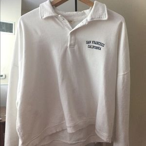 White brandy Melville collared sweater